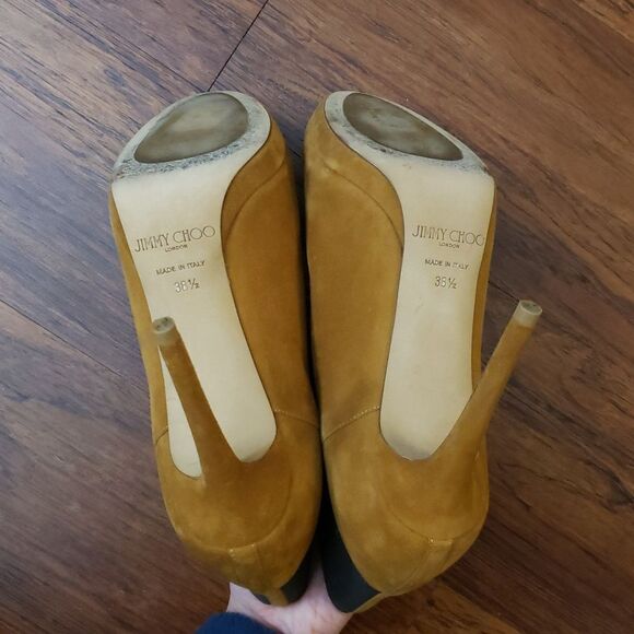 Jimmy Choo Tan Suede Chic Stiletto Heel Ankle Boot Size 38.5 - Picture 11 of 15